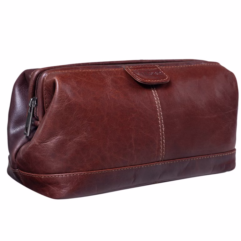 "Laurin" Necessaire de Couro Masculina Grande Estojo de Banho Homens