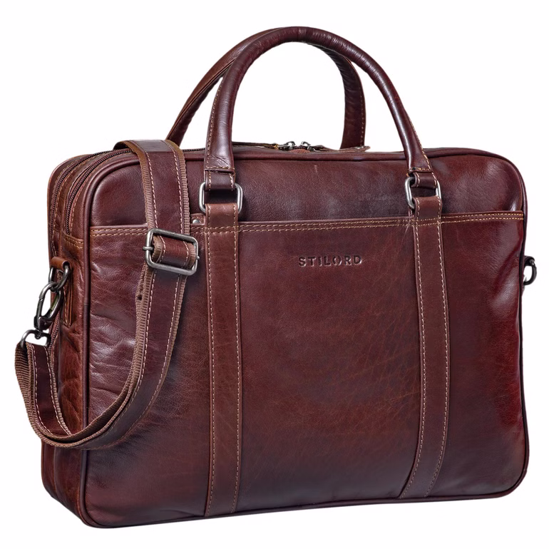 Saco comercial "Dante" em couro de 15,6 polegadas Saco comercial "Dante" em couro de 15,6 polegadas