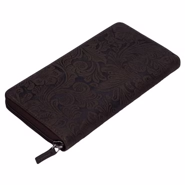 "Aurelia" Carteira Vintage Em Couro Feminina Com Estampa Floral