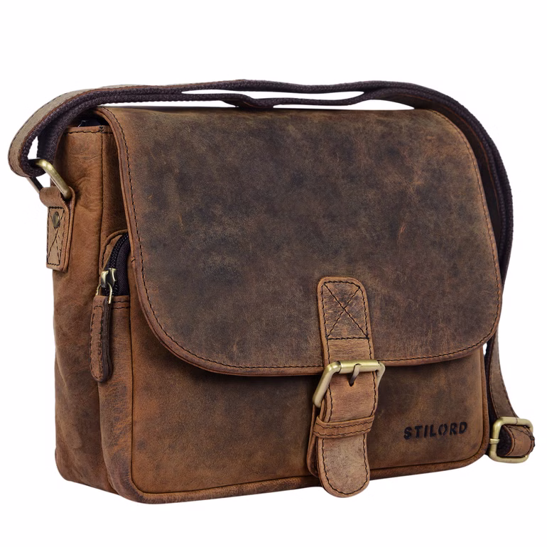 "Lucian" vintage schoudertas leder klein