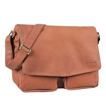 Leonardo heren lederen tas schoudertas vintage