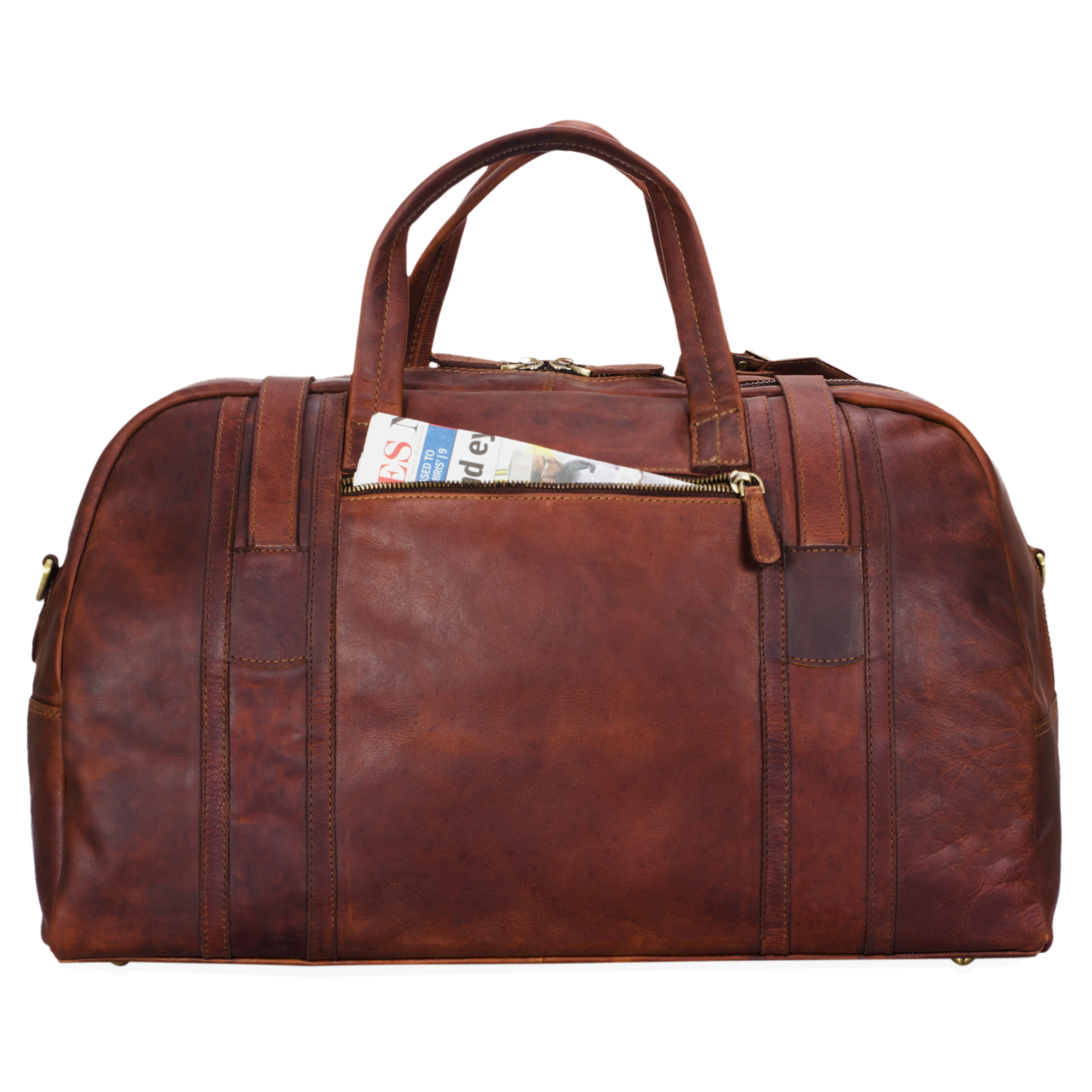 Large genuine Leather Travel Bag STILORD