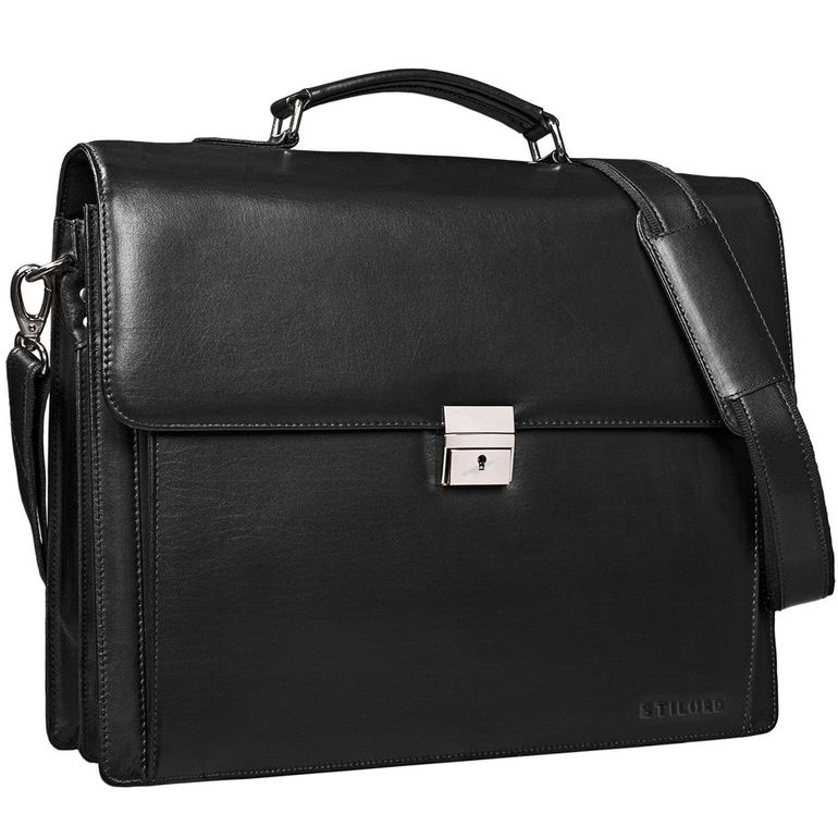 "Johann" Classic Leather Briefcase with 15.6 inches