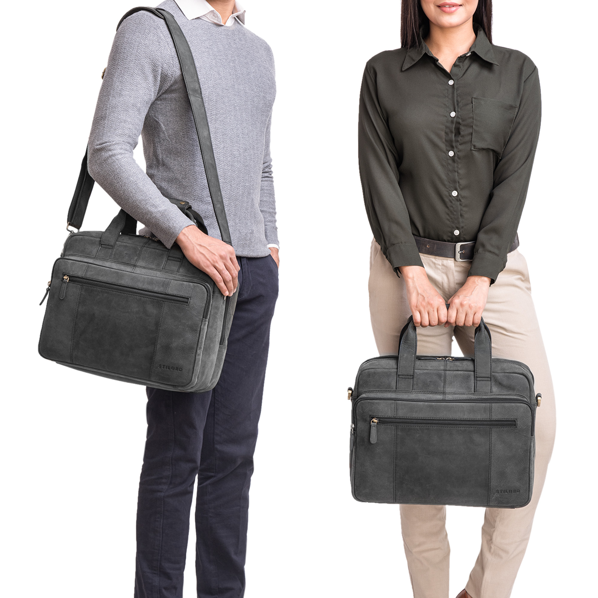 "Experience" Teacher Leather Shoulder Bag STILORD